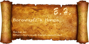 Borovnyák Hanga névjegykártya